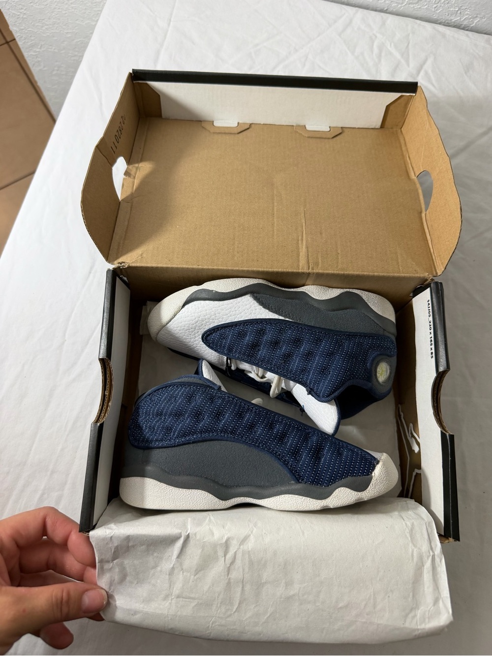 Jordan Kids Navy Blue and Gray Sneakers